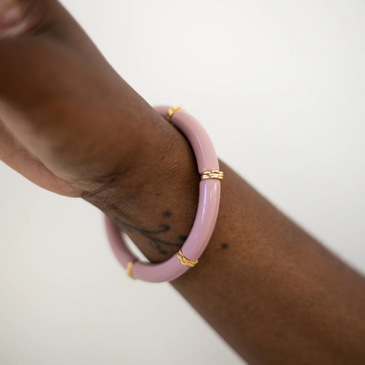 Skinny Acrylic Bamboo Bracelet: Mauve | The Worthy Co.