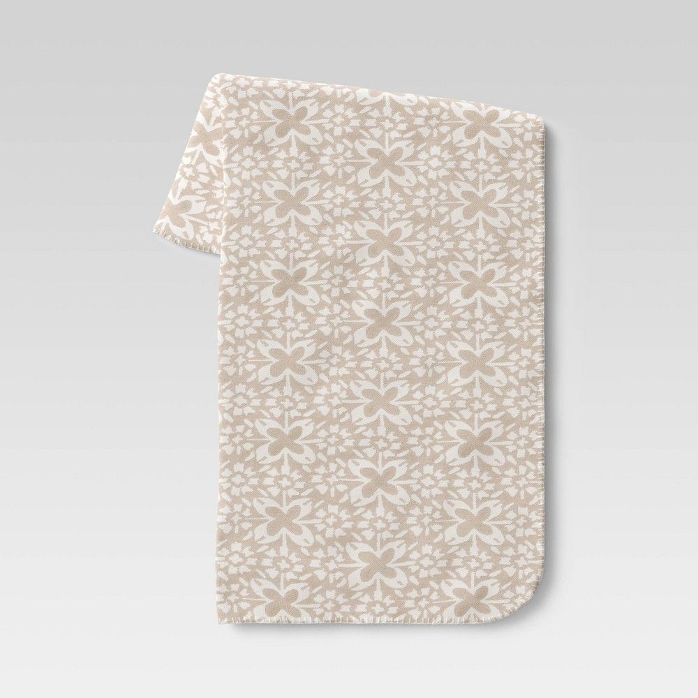 50""x60"" Jacquard Chenille Throw Blanket Neutral/Cream - Threshold | Target