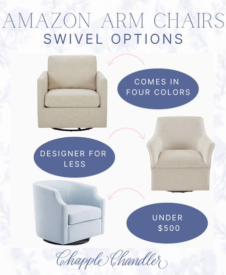 Gorgeous accent chairs from Amazon! These all have a swivel feature  


Amazon, Amazon furniture, Amazon arm chairs, accent chairs, living room, dining room, neutral room, grandmillenial style, coastal style, fabric chairs, guest room 

#LTKfamily #LTKhome #LTKstyletip
