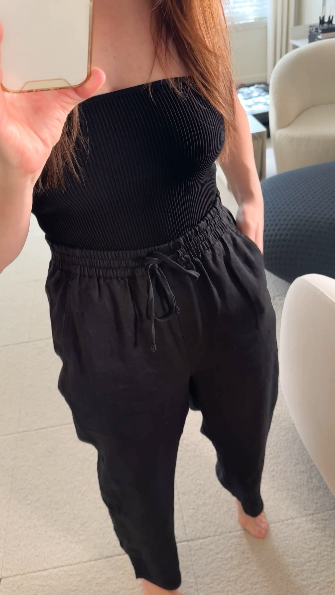 another great linen piece from banana republic, these linen pull-on pant. side and back pockets are always great.

these are like jeans; to be worn day or not, casual or dressed up. easy + chic.

i'm wearing the xxs, for reference i'm 5'1" a size 0. 
i'm wearing the 

#LTKOver40 #LTKPetite