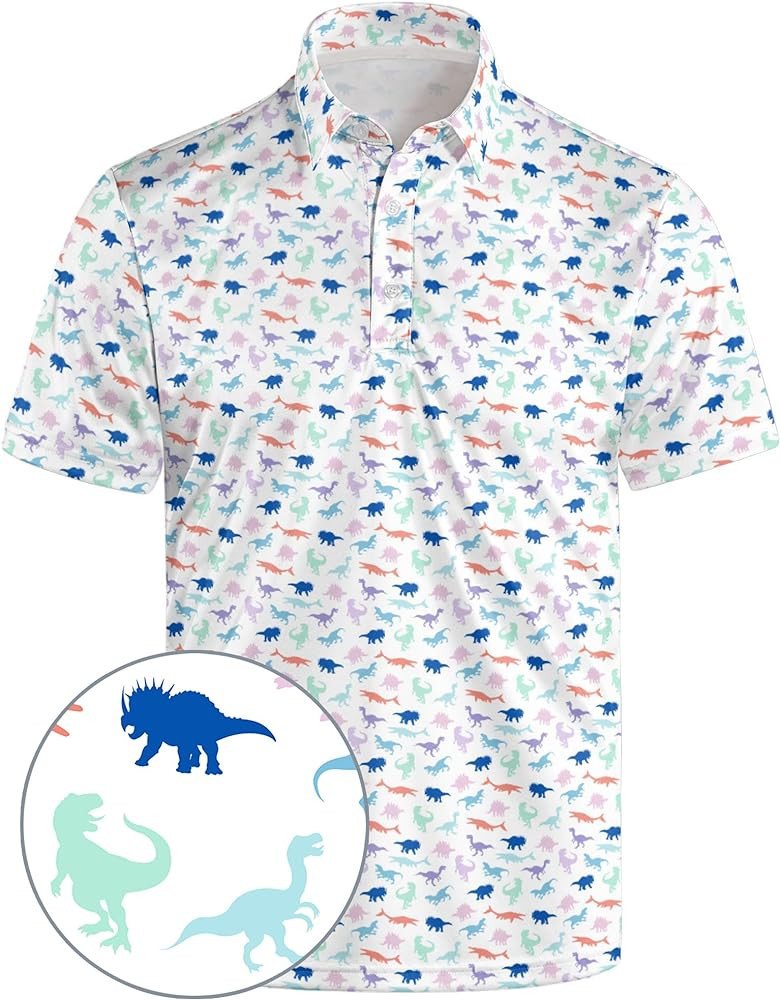Golf Polos for Men Funny Moisture Wicking Golf Shirts Performance Quick-Dry Polo Shirts Short Sle... | Amazon (US)