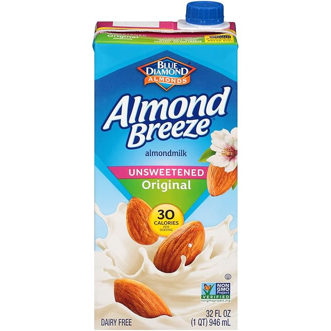 Almond Breeze Dairy Free Almondmilk, Unsweetened Original, 32 FL OZ | Amazon (US)