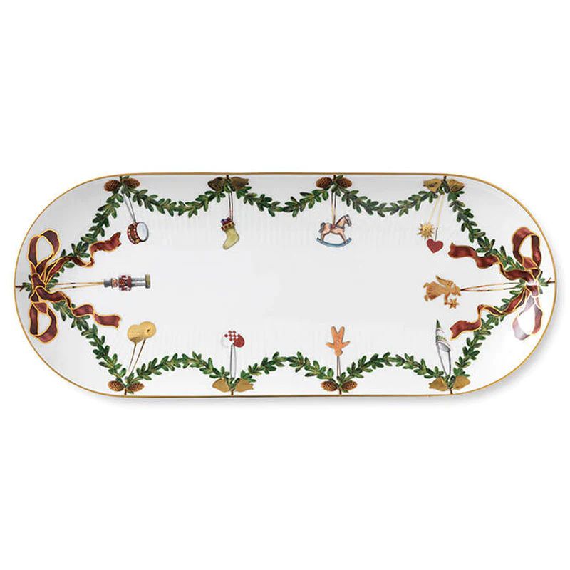 Star Fluted Christmas Oblong Dish 15.5" | Over The Moon