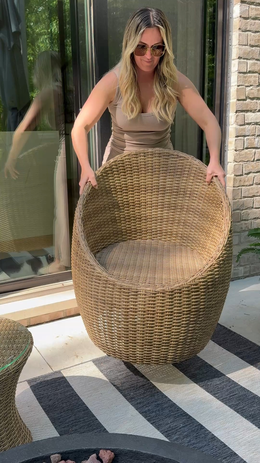 #ad Loving the Hot Summer Sale deals at @wayfair available June 11th to 15th. Shop my patio finds including my wicker chair and table set, outdoor rugs, black and white patio set and more. 
#wayfair #wayfairpartner

#LTKSaleAlert #LTKHome