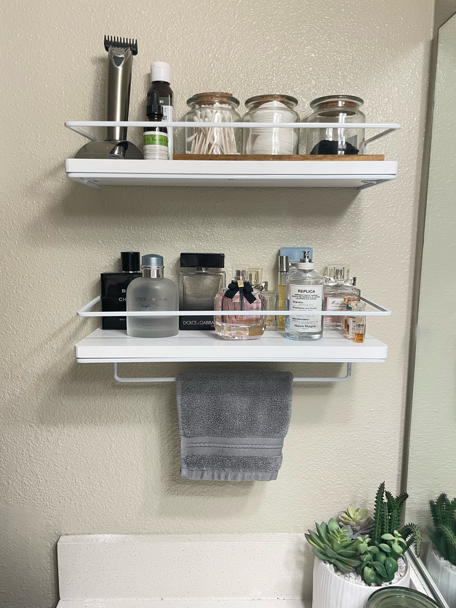 Floating shelves can save you a ton of space on the bathroom counters! 

#LTKstyletip #LTKhome #LTKbeauty