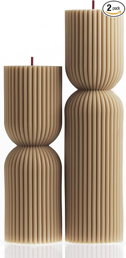 LAWA Hourglass Pillar Candle - Large Beautiful Handmade Pillar Scented Soy Wax Candle Elegant Bub... | Amazon (US)