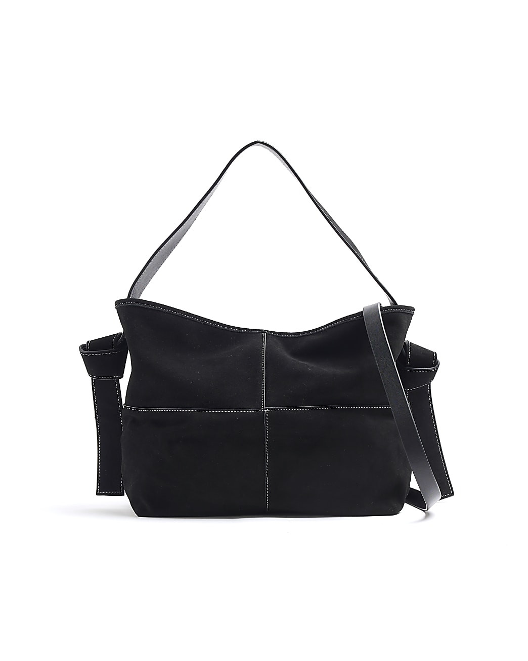 Black Suede Knot Tote Bag | River Island (UK & IE)