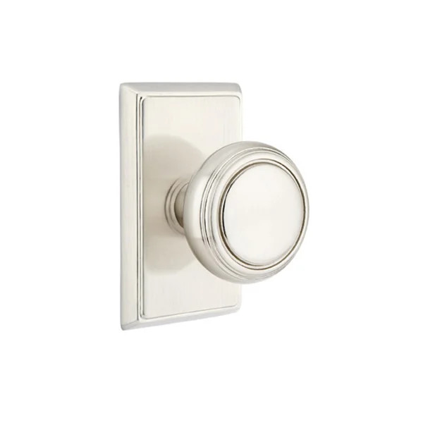 Emtek Passage Knobset w/ Rectangular Rosette and Norwich Knob | Wayfair North America