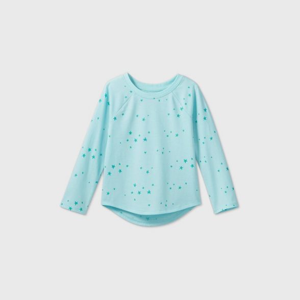 Toddler Girls' Star Long Sleeve T-Shirt - Cat & Jack™ Aqua | Target