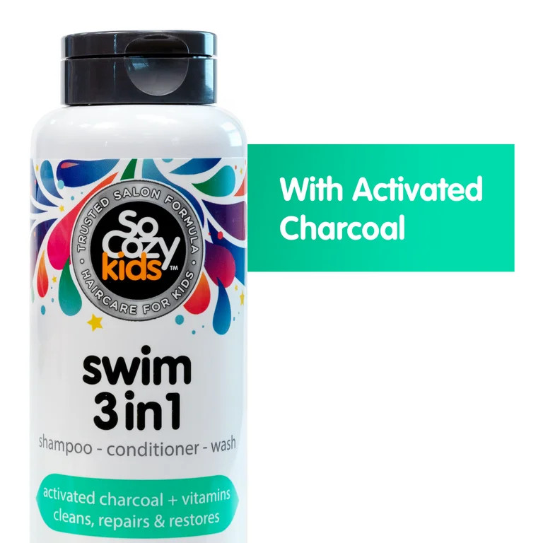 SoCozy Kid's Swim 3-in-1 Shampoo Conditioner Body Wash with Activated Charcoal, for All Hair Type... | Walmart (US)