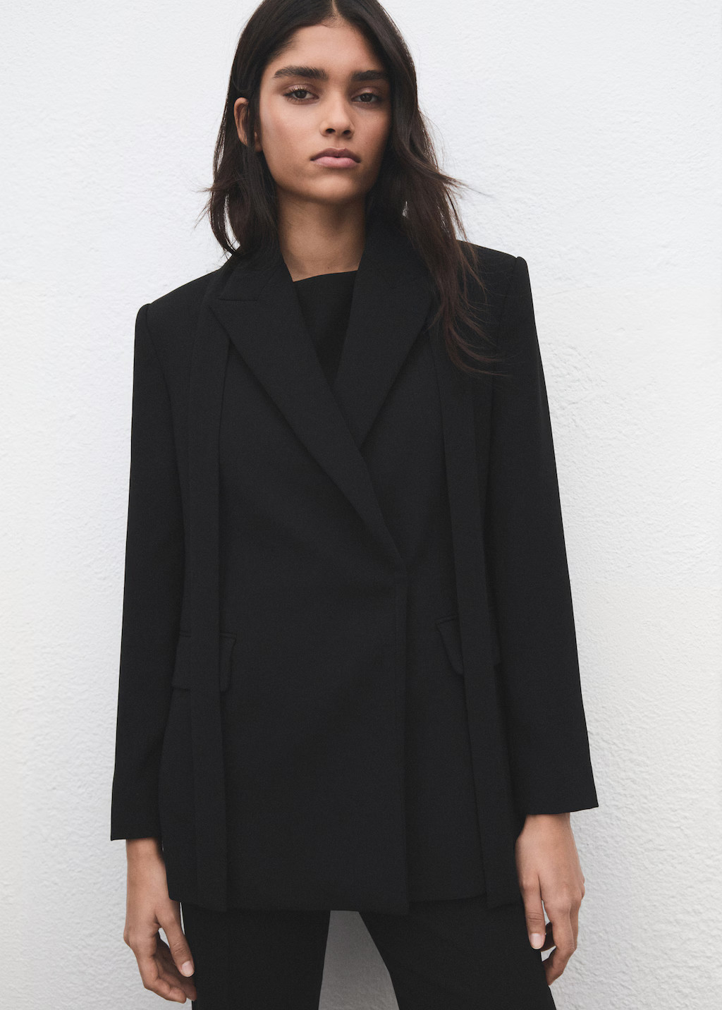 Suit jacket with scarf | MANGO (UK)