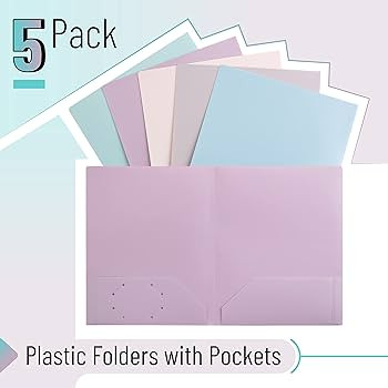 Mr. Pen- Plastic Folders with Pockets, 5 pcs, Muted Pastel Colors, 2 Pocket Plastic Folders, File... | Amazon (US)