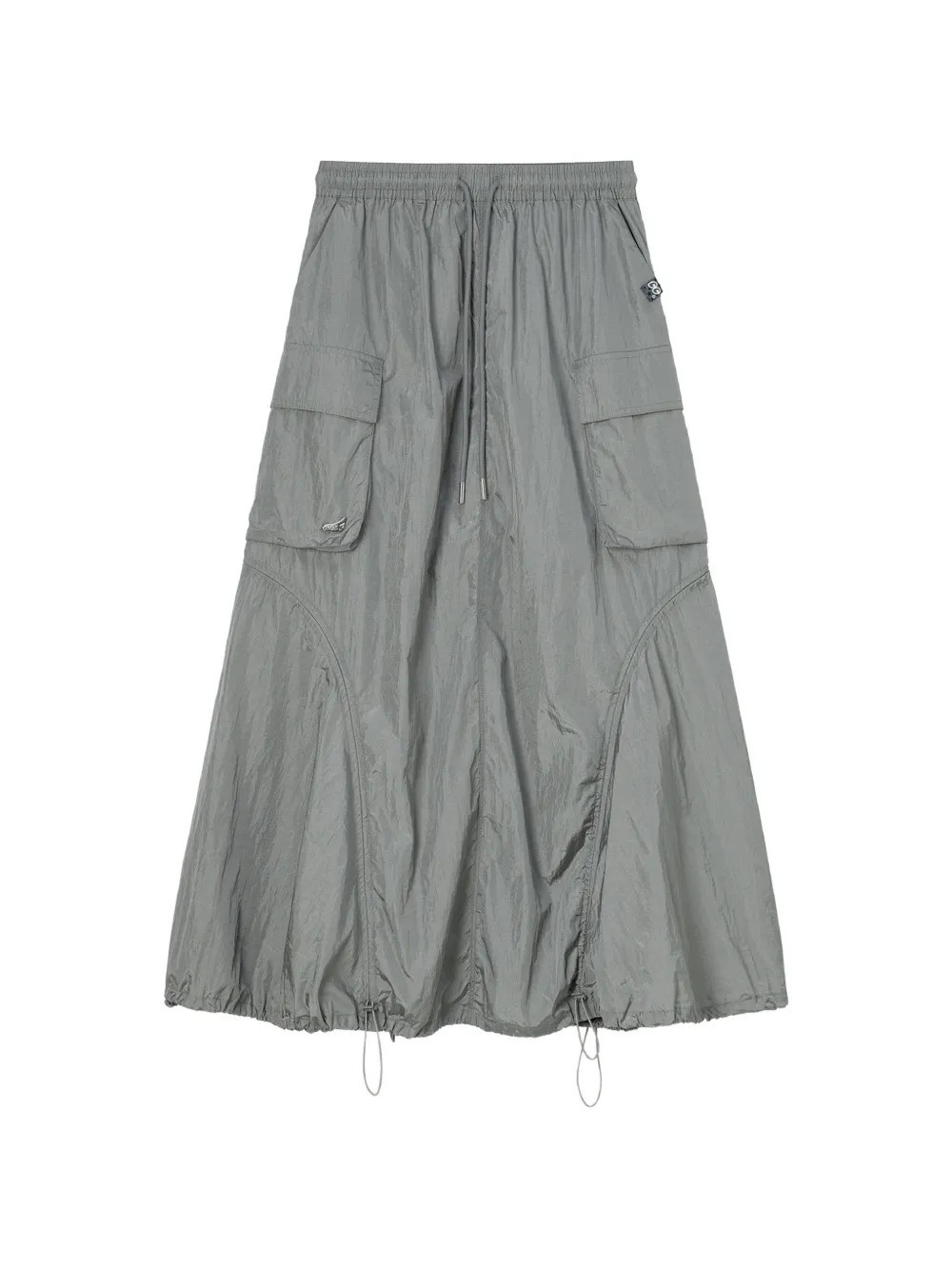 Mini Cream drawstring-hem cargo maxi skirt - Grey | Farfetch Global