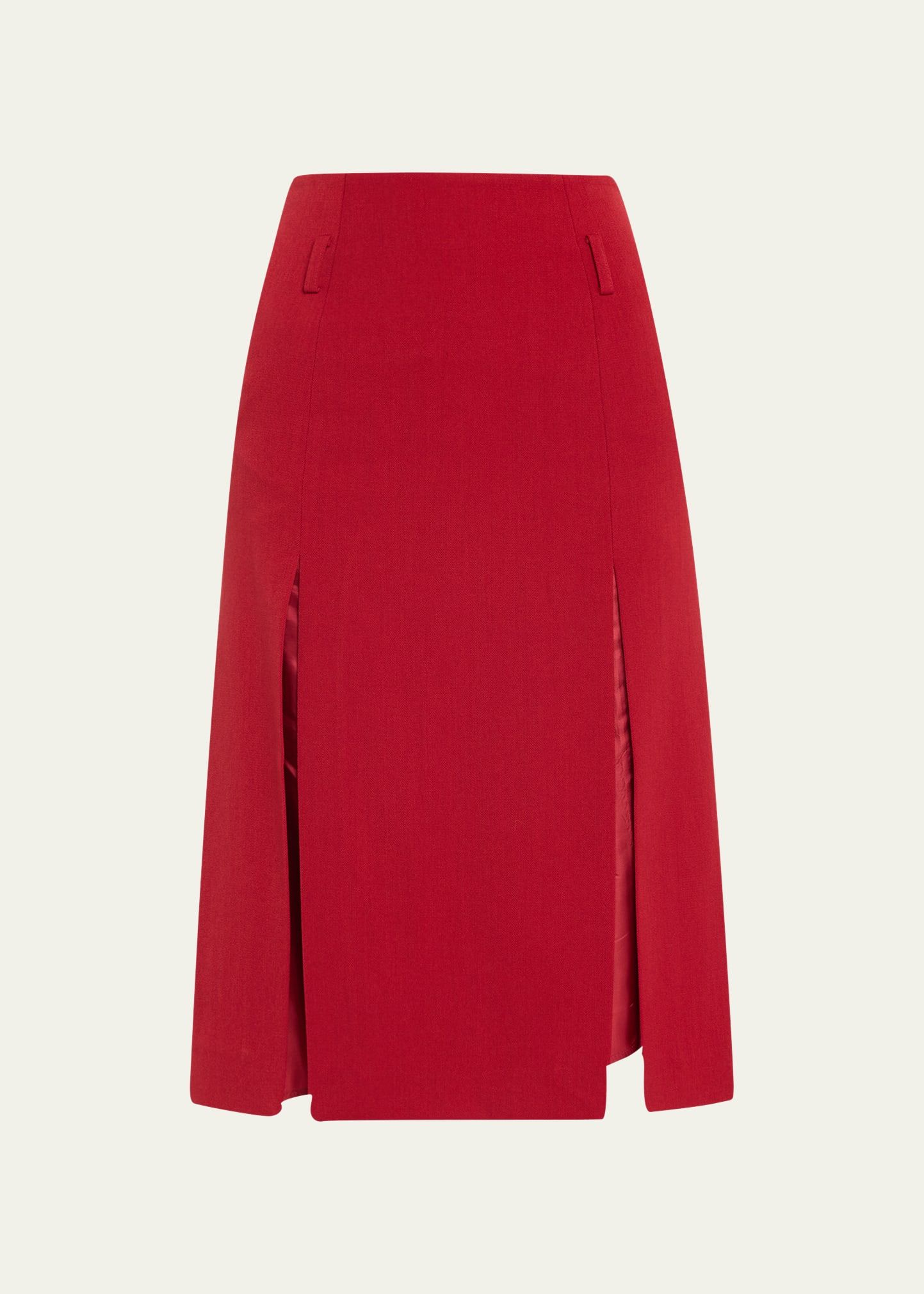 Victoria Beckham Double Layer Split Midi Skirt | Bergdorf Goodman