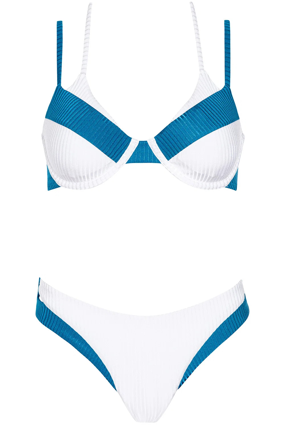 Ibiza Bikini Nautical Ribbed Set | VETCHY LLC
