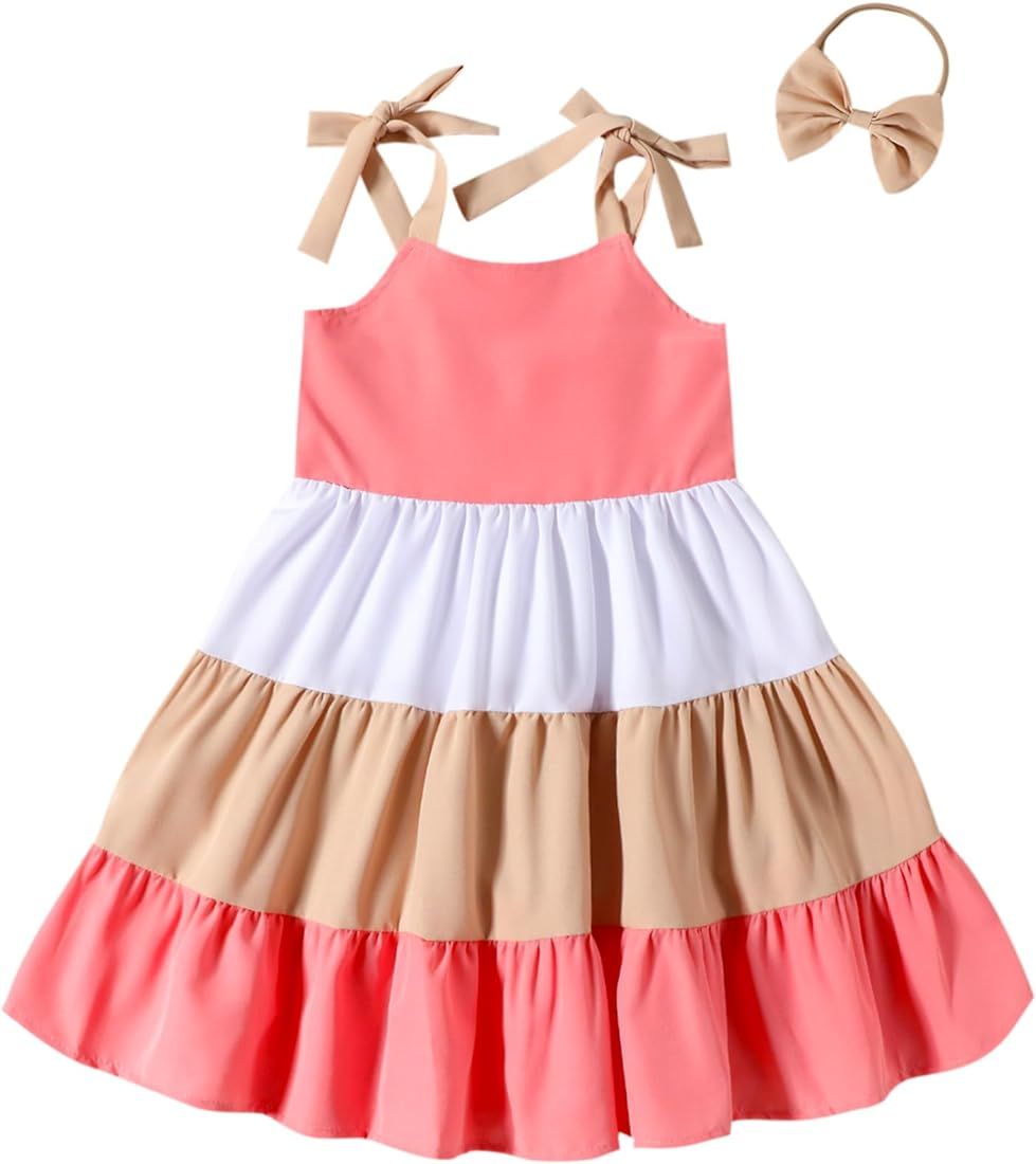 Frogwill Toddler Girls Fifties Summer Dress Blue Rainbow 2-7Y | Amazon (US)