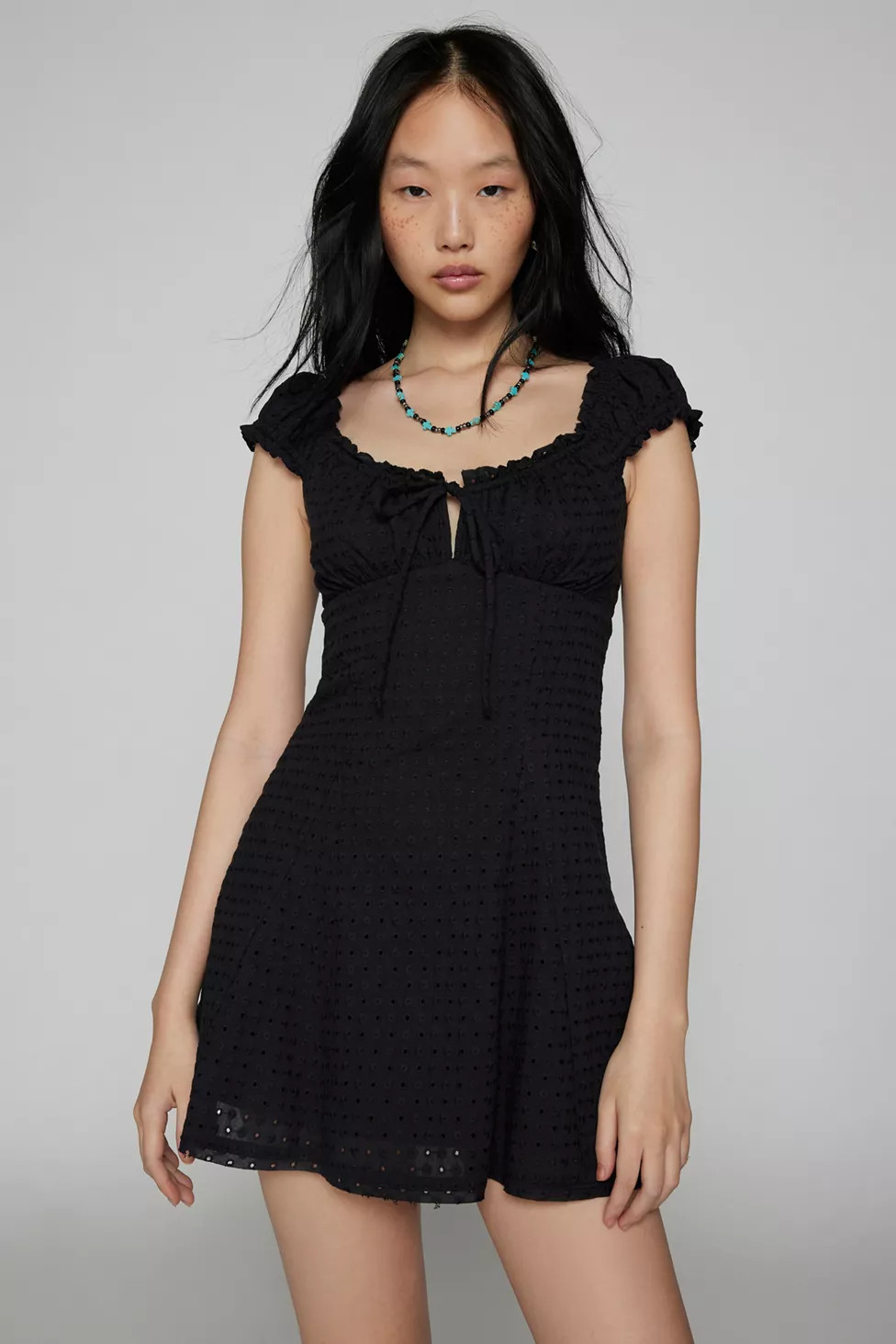 UO Blair Eyelet Mini Dress | Urban Outfitters (US and RoW)