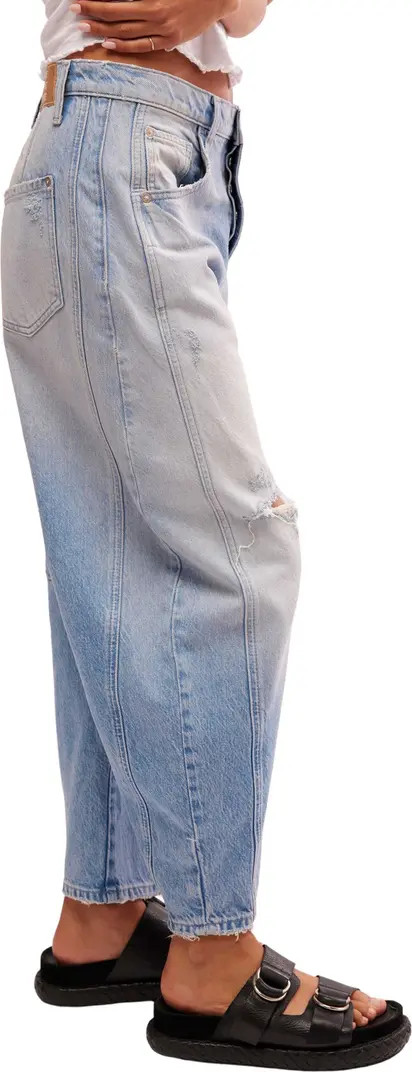 Free People We the Free Good Luck Mid Rise Barrel Leg Jeans | Nordstrom | Nordstrom
