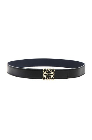 Loewe LOGO GÜRTEL ANAGRAM in Schwarz Marine und Gold - Black. Size 65 (also in ). | FWRD 