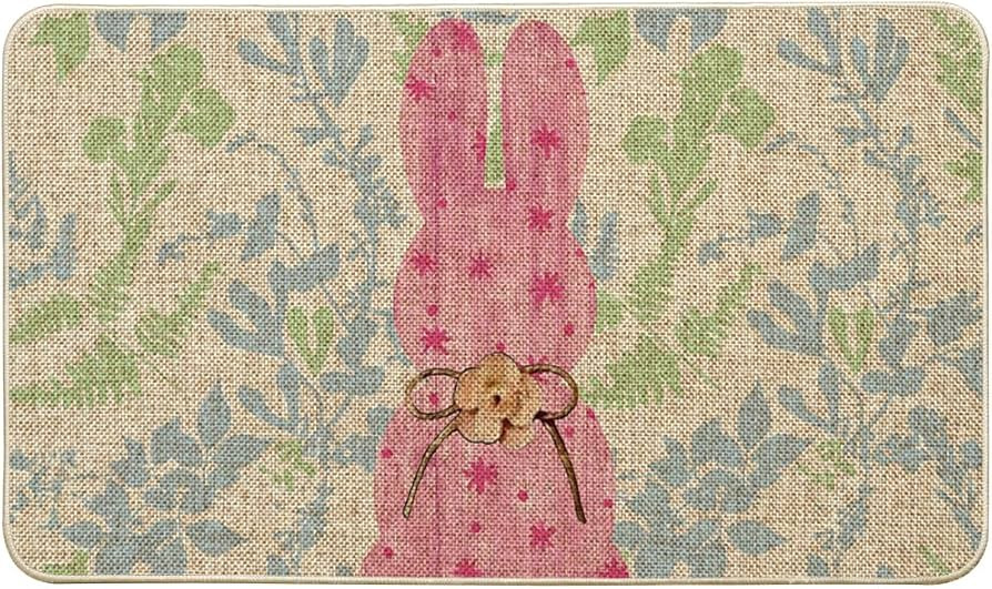 Artoid Mode Rabbit Bunny Bow Flowers Grass Leaves Easter Doormat, Home Decor Low-Profile Switch R... | Amazon (US)