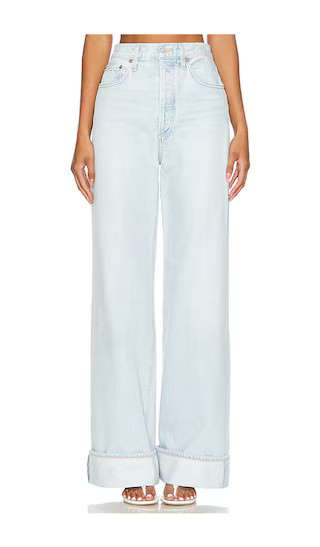 AGOLDE Dame High Rise Wide Leg Jeans in Denim-Light. - size 28 | Revolve Clothing (Global)