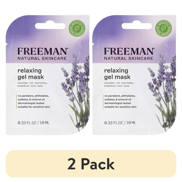 (2 pack) Freeman Natural Skincare Soothing Lavender & Essential Oil Gel Leave on Facial Mask | Walmart (US)