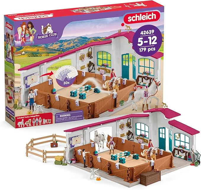 Schleich Horse Club - 179PC Peppertree Riding Arena Horse Playset with Real Dressage Cards - With... | Amazon (US)