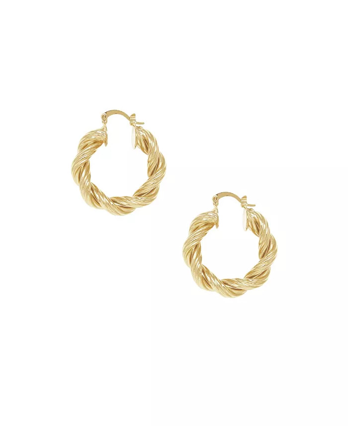 ETTIKA 18K Gold Modern Day Twist Women's Hoop Earrings - Macy's | Macys (US)