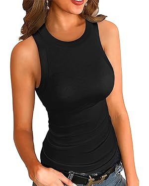 LOLONG Womens Tank Tops Summer Sleeveless Racerback Casual Basic Ribbed Shirts | Amazon (US)