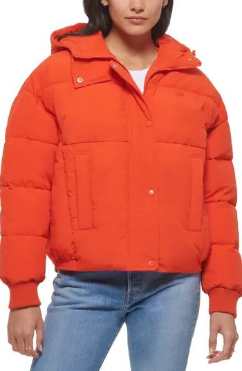 Cinch Waist Hooded Puffer Jacket | Nordstrom