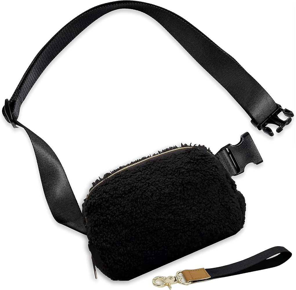 Lulu Belt Bag Fleece With Adjustable Strap Women Lemon Crossbody Fanny Pack Dupes Designer Purse Eve | Amazon (US)