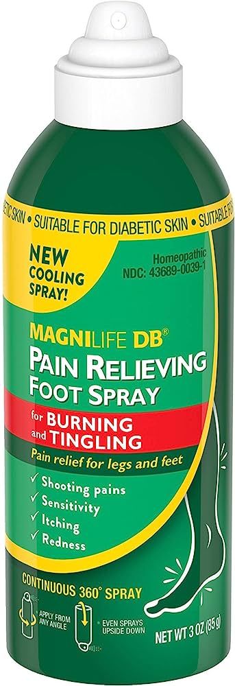 MagniLife DB Pain Relieving Foot Spray, Naturally Cooling Pain Relief to Soothe Burning and Tingl... | Amazon (US)