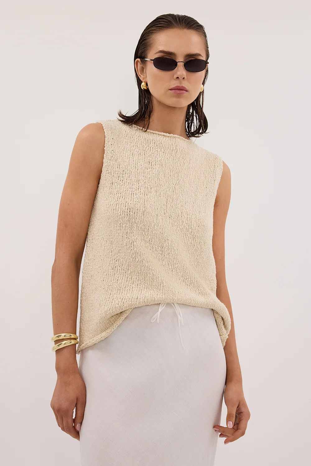 DINA NATURAL KNIT TOP | DISSH