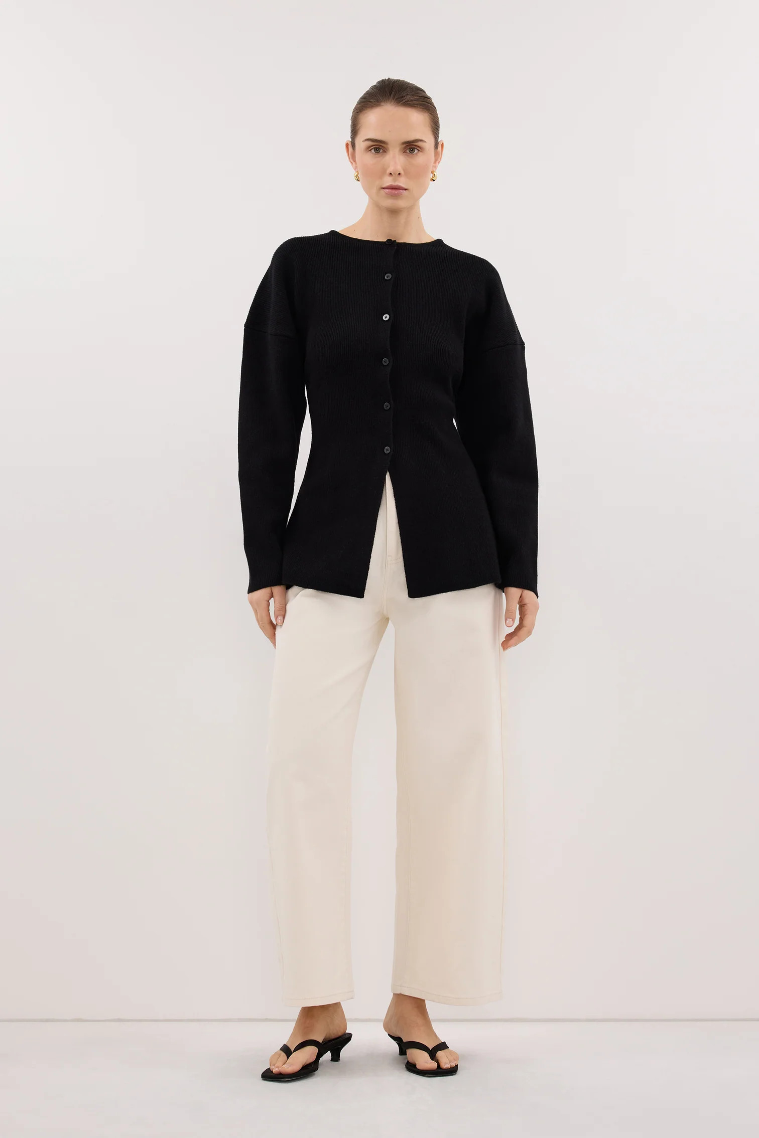 MARTHA BLACK CINCHED KNIT CARDIGAN | DISSH