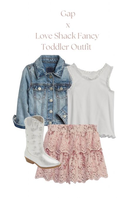 Toddler outfit from gap x love shack fancy. Toddler cowboy boots 

#LTKbaby #LTKfamily #LTKunder100