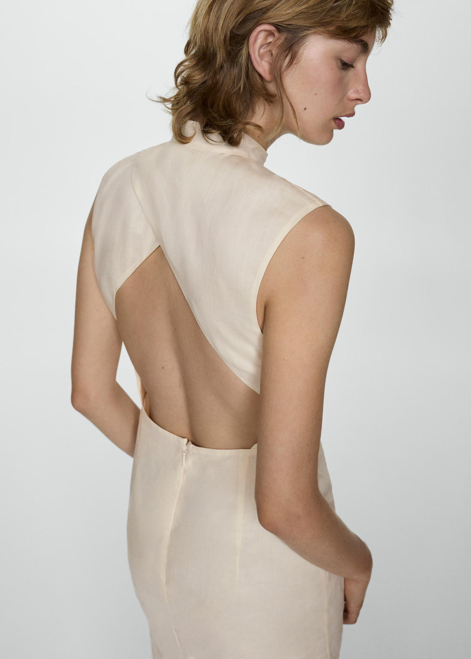 Open-back ramie dress | MANGO (US)