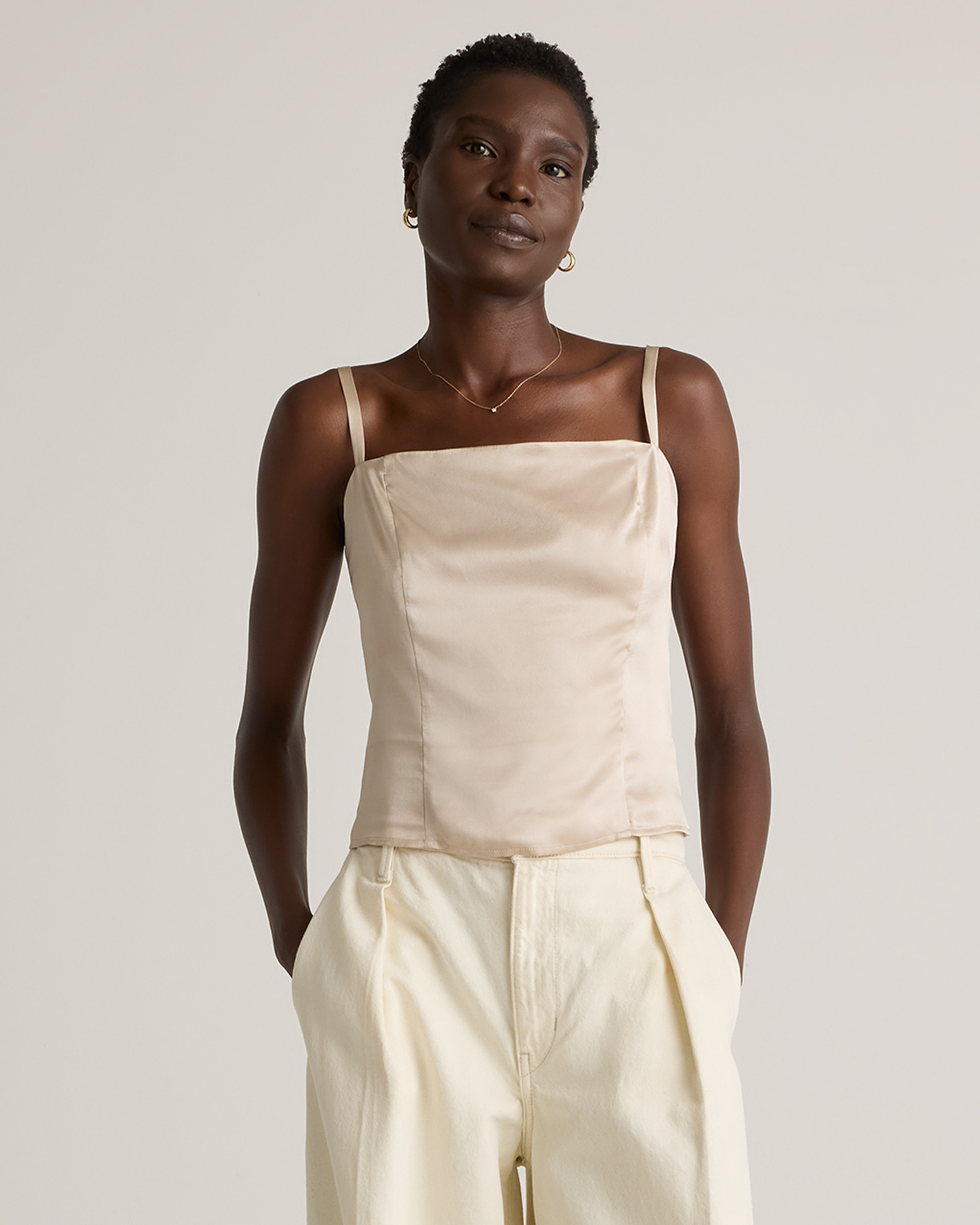 100% Washable Silk Square Neck Tank | Quince