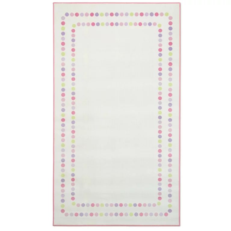 Delta Children Pearl Dot Rectangle Area Rug for Kids, 53-Inch x 59-Inch | Walmart (US)