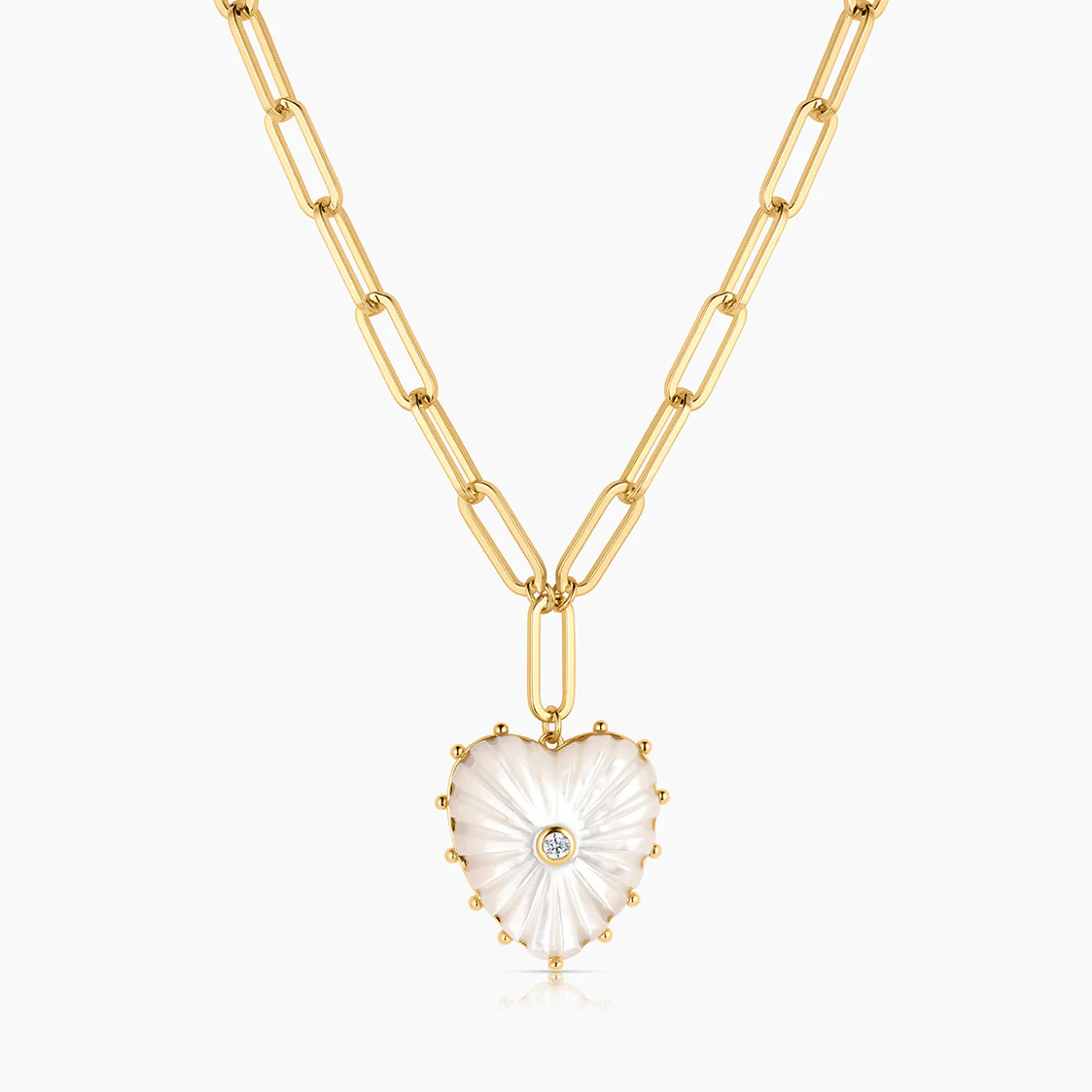 Malene Mother of Pearl Heart Necklace | THATCH