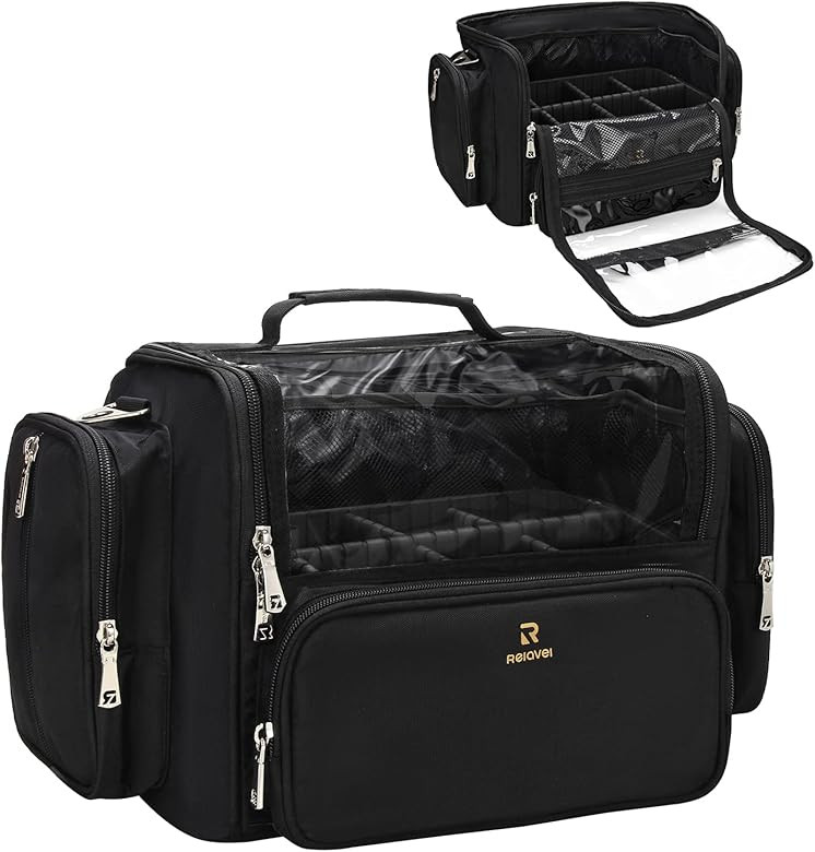 Makeup Brush Bag, Makeup Artist Must Haves, Professional Travel Makeup Brush Case, Extra Large St... | Amazon (US)