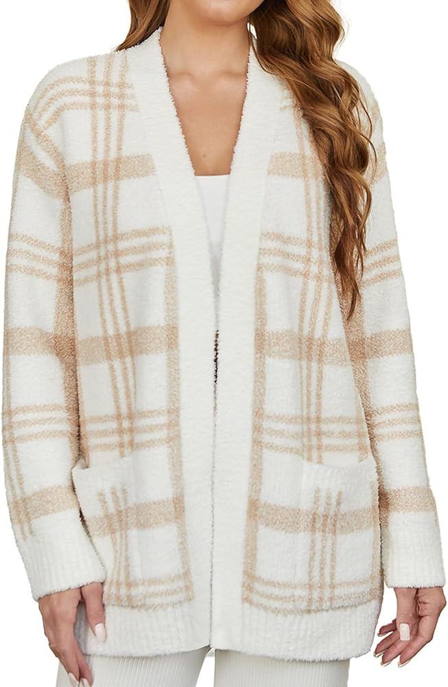 Snuggle Sac Cardigan Sweaters for Women with Pocket Trendy Casual Long Sleeve Tops Open Front Fal... | Amazon (US)