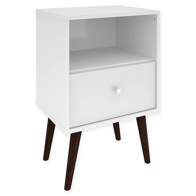 Manhattan Comfort Liberty Modern Nightstand 1.0 in White | Bed Bath & Beyond