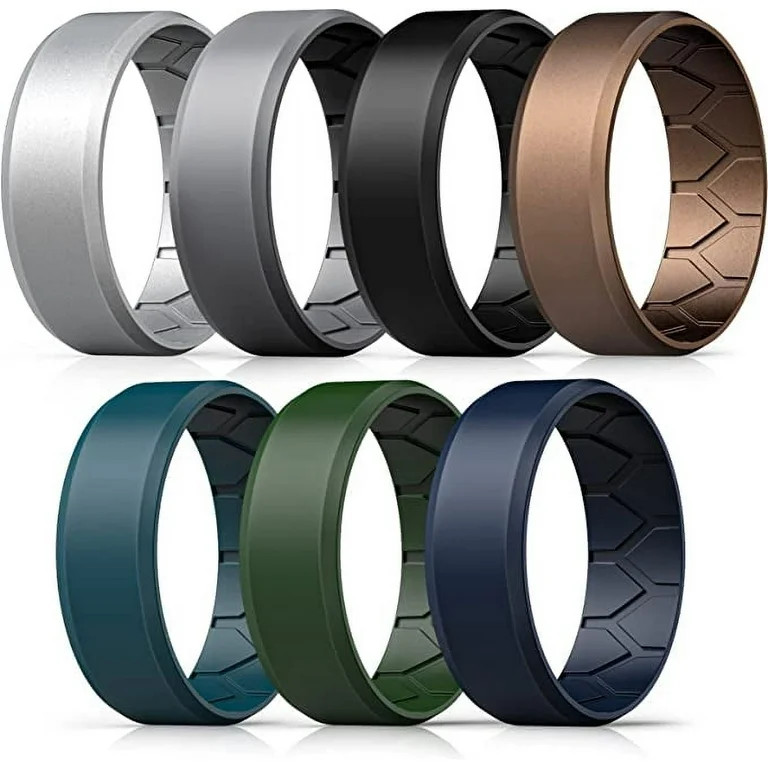 Forthee Silicone Wedding Ring for Men, Mens' Rubber Wedding Engagement Bands, Size 10 | Walmart (US)