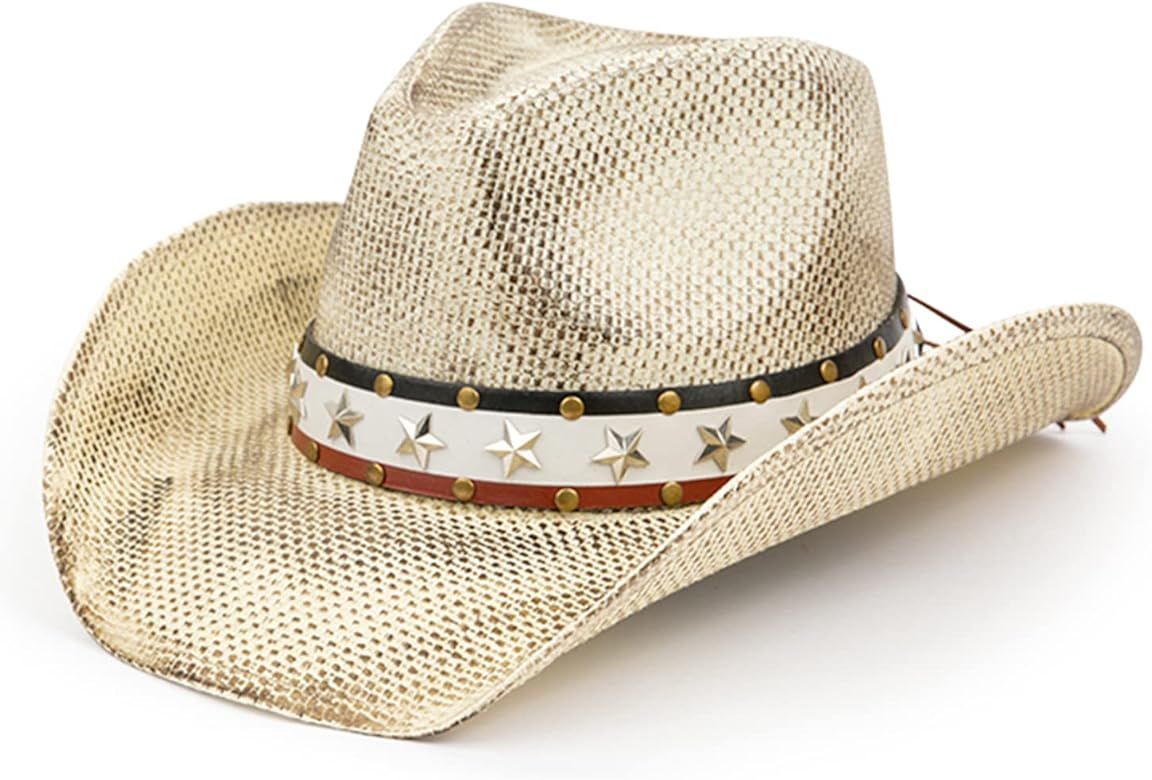 TOVOSO American Flag Cowboy Cowgirl Hat with Shape-It Brim for Men or Women, Vintage Stars and Strip | Amazon (US)