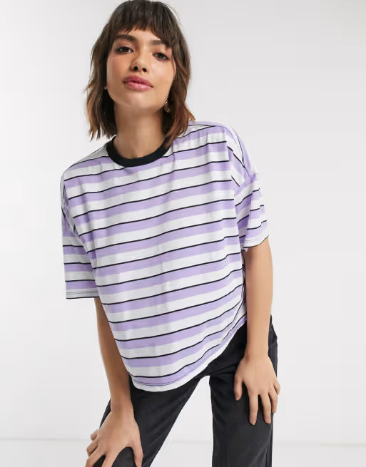 ASOS DESIGN boxy tee in mixed stripe | ASOS US