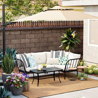 allen + roth Striped Black Square Throw Pillow Lowes.com | Lowe's