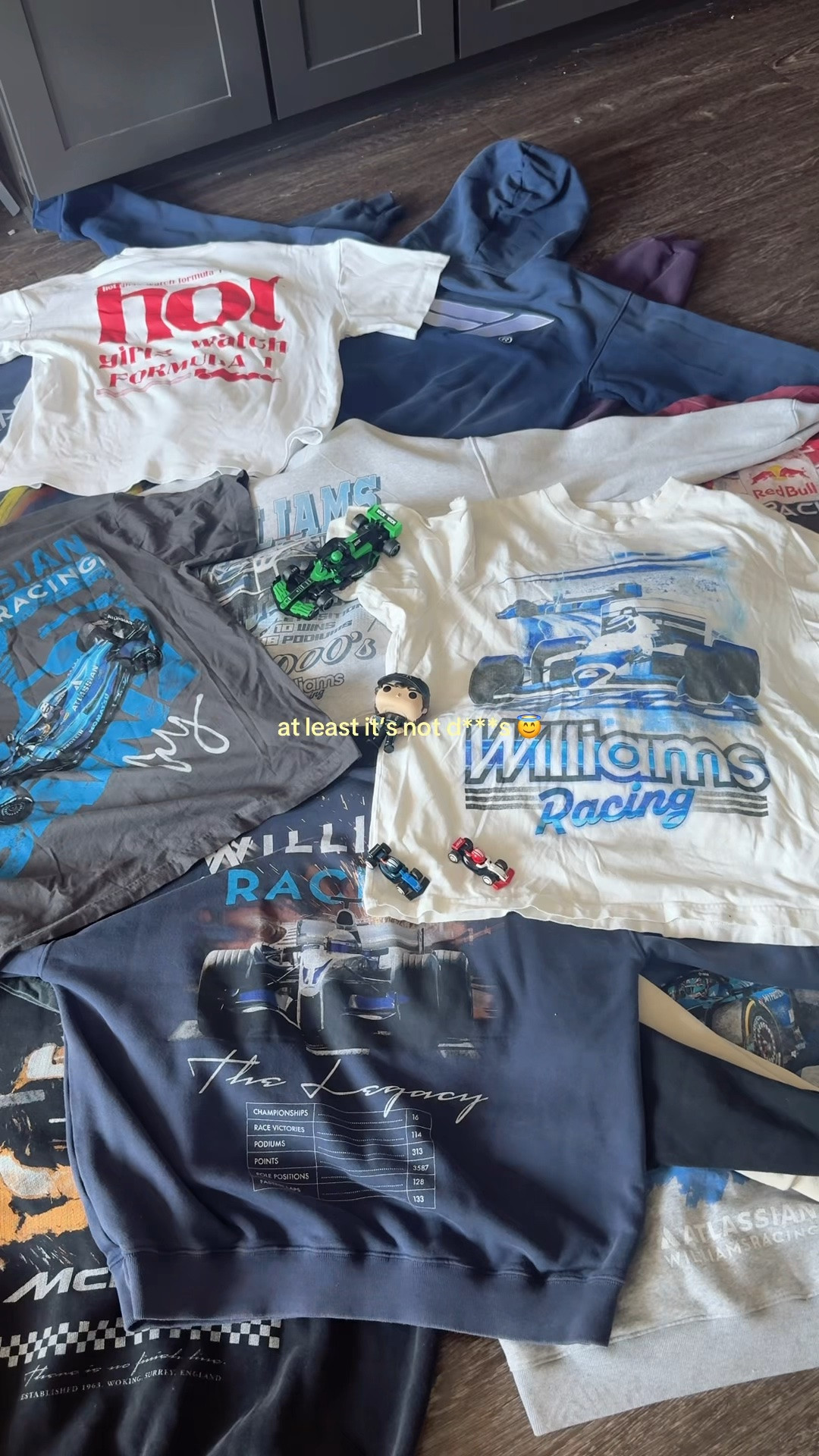 My updated F1 merch collection!!! 🏆🛞🍾❤️‍🔥🏁✨