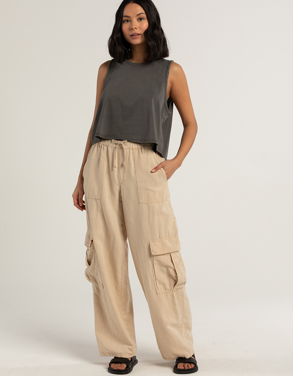 BDG Urban Outfitters Luca Womens Linen Cargo Pants | Tillys