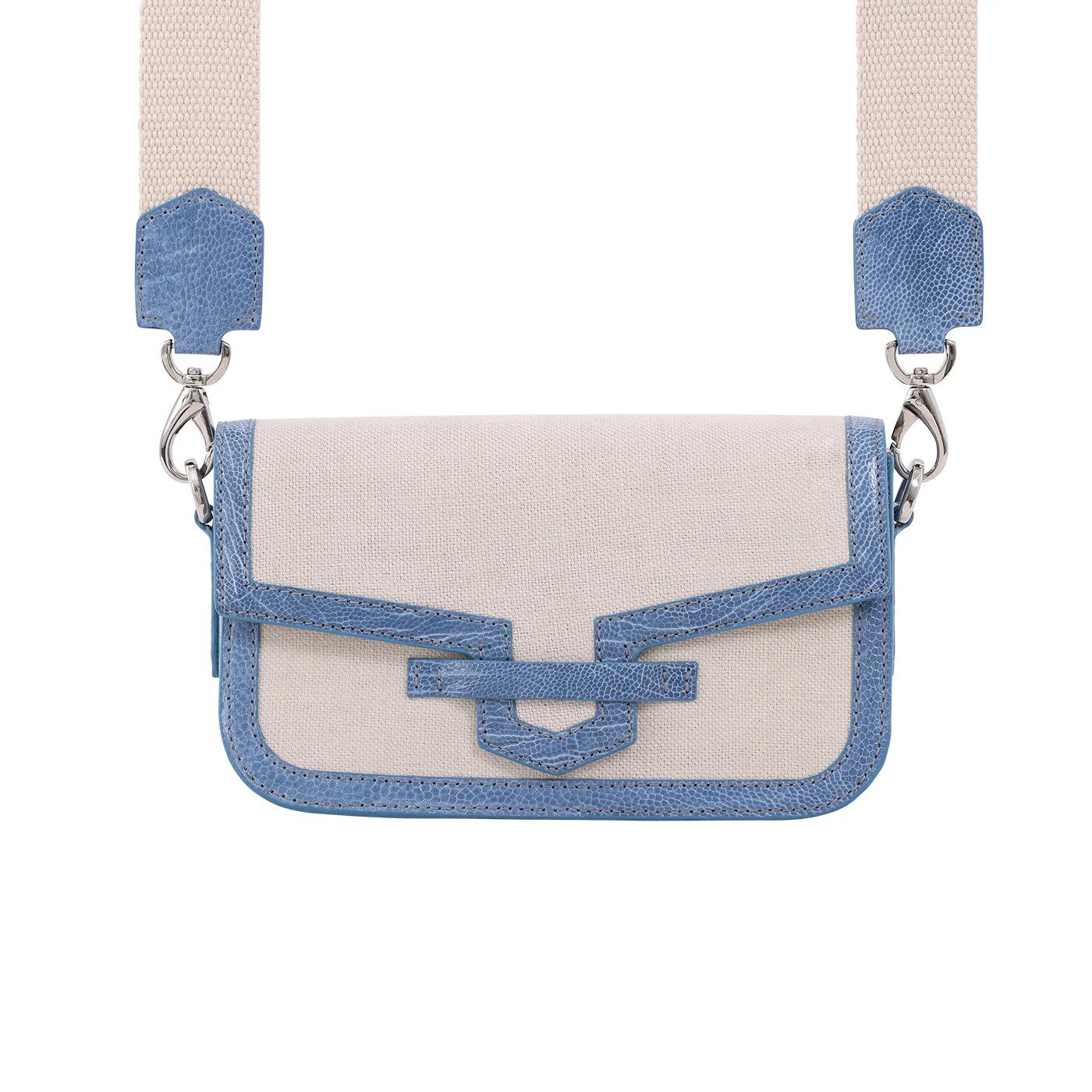 Caia Crossbody in Beige Canvas & Clemaris Ostrich Leg by Cape Cobra | Support HerStory