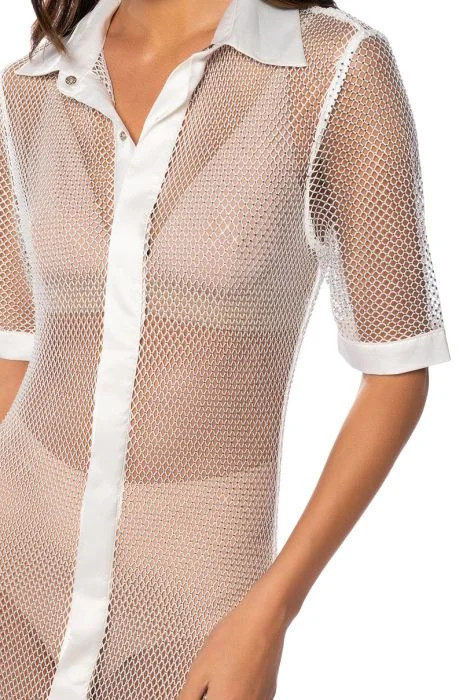 ALL EYES RHINESTONE MESH SPARKLE MAXI DRESS IN WHITE | AKIRA